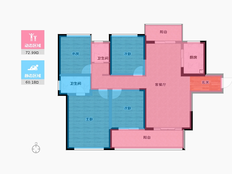 陕西省-宝鸡市-水木华院-119.00-户型库-动静分区