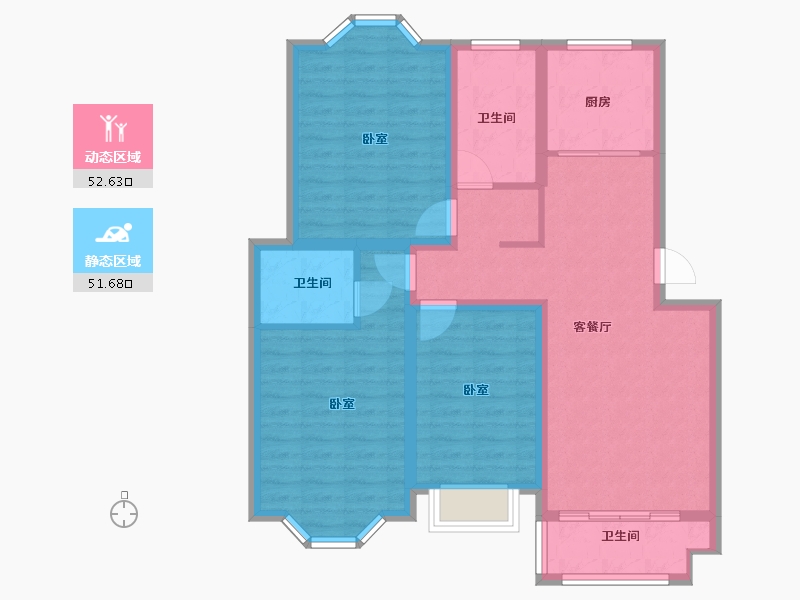 江苏省-盐城市-富方东方绿洲-93.00-户型库-动静分区