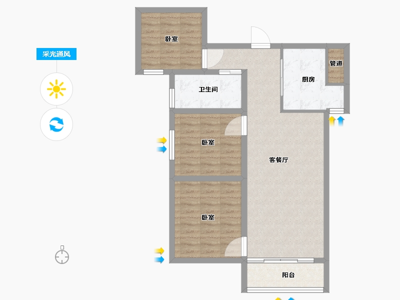 甘肃省-庆阳市-澳恺华府-81.46-户型库-采光通风