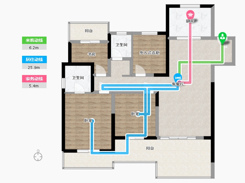 江苏省-镇江市-扬中吾悦广场·迎宾府-117.38-户型库-动静线