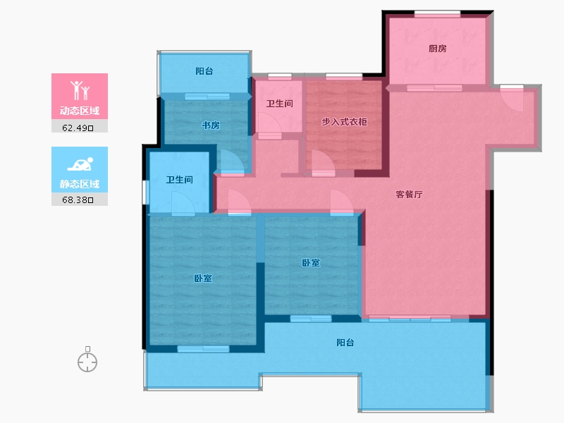 江苏省-镇江市-扬中吾悦广场·迎宾府-117.38-户型库-动静分区