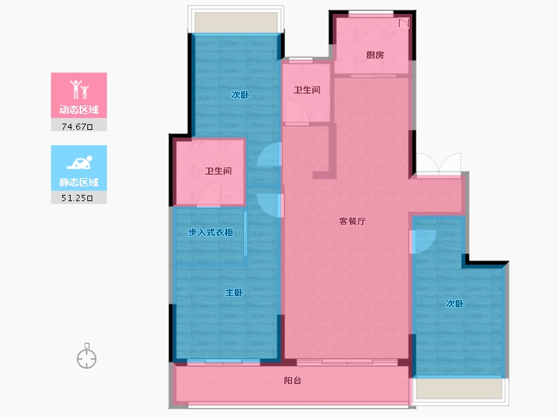 江苏省-徐州市-蓝城蘭园-114.00-户型库-动静分区