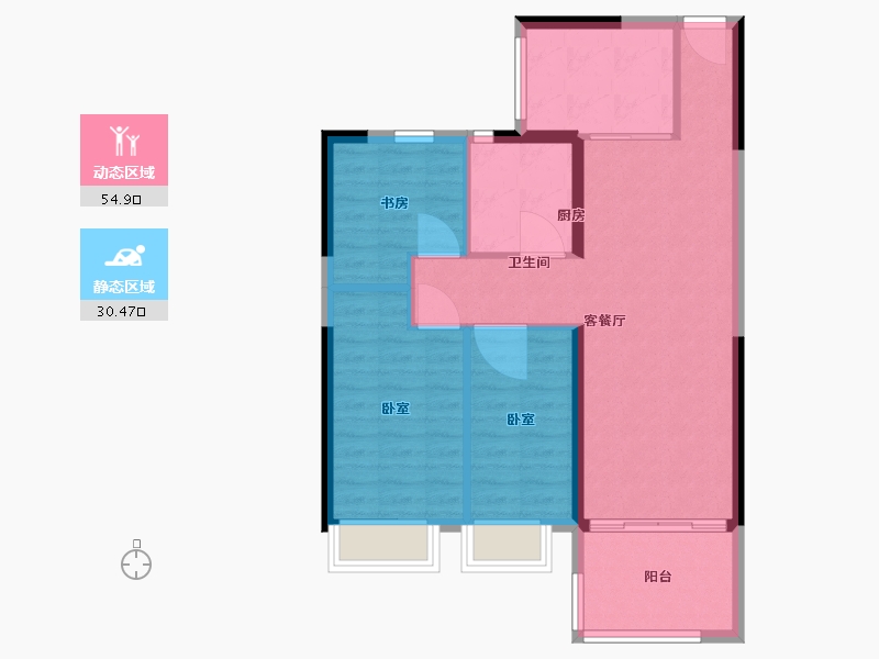 江苏省-徐州市-恒大滨河左岸-77.00-户型库-动静分区