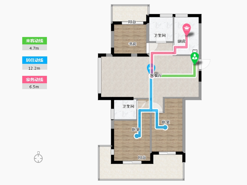 江苏省-镇江市-天波龙韵-100.00-户型库-动静线