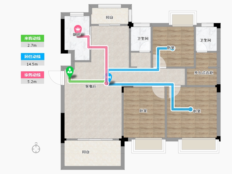 江西省-抚州市-康瑞贤仕书苑-90.00-户型库-动静线