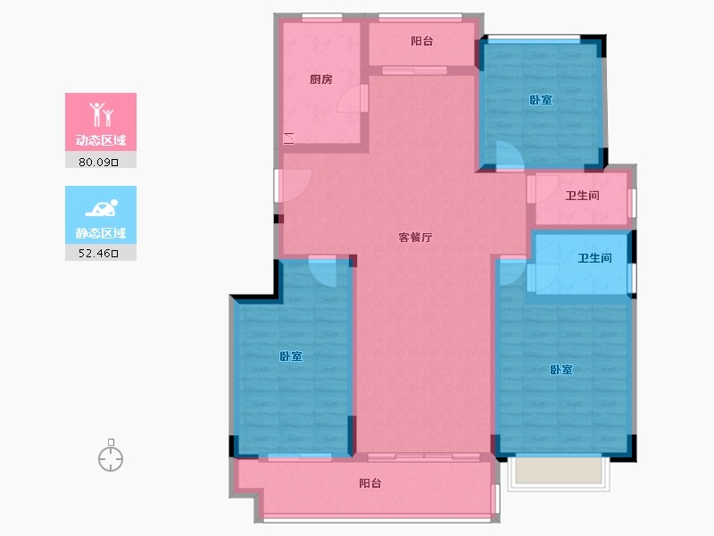 江苏省-南通市-帝冠城山隐-118.53-户型库-动静分区