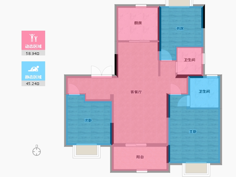 江苏省-南通市-江海都会-93.00-户型库-动静分区