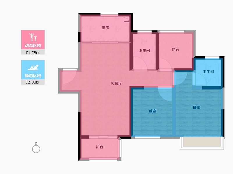 江苏省-无锡市-融创森邻森邻-84.00-户型库-动静分区