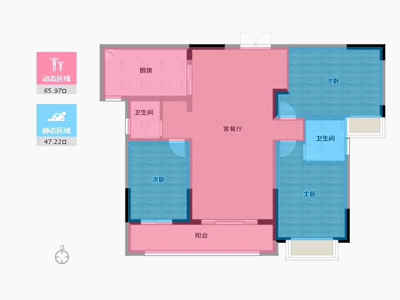 陕西省-安康市-高新观澜-101.68-户型库-动静分区