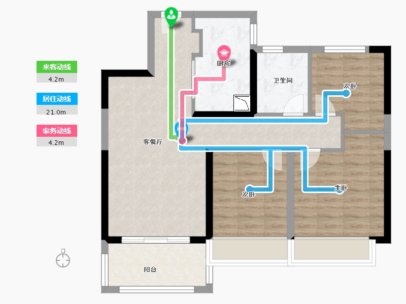 江苏省-徐州市-融创玉兰公馆（住宅）-72.00-户型库-动静线