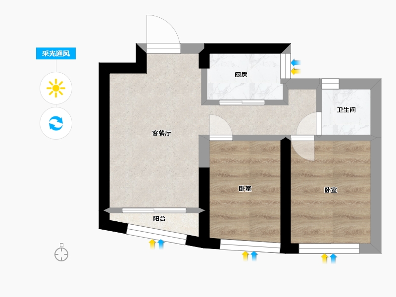 江苏省-苏州市-狮山当代ΜΟΜΛ-22.52-户型库-采光通风