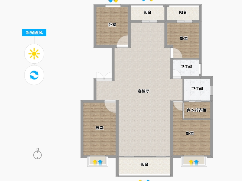 甘肃省-天水市-恒顺锦润悦府-150.51-户型库-采光通风