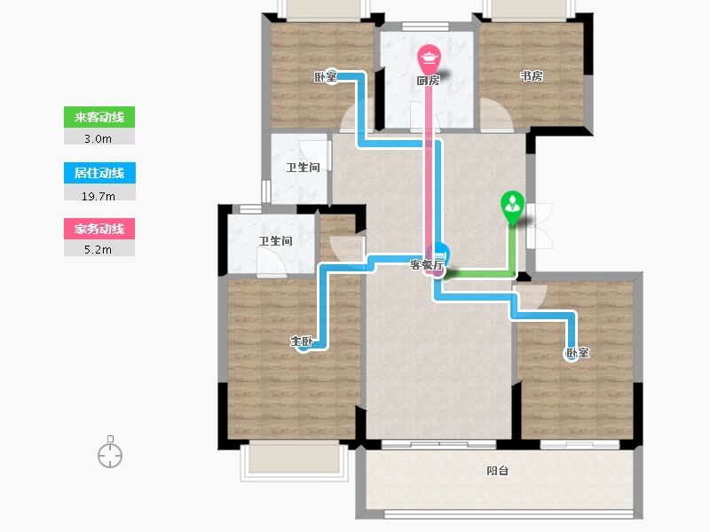 江苏省-扬州市-华建正茂府-103.12-户型库-动静线