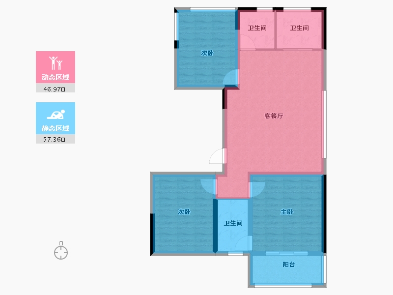 浙江省-台州市-中梁首府壹号-94.00-户型库-动静分区