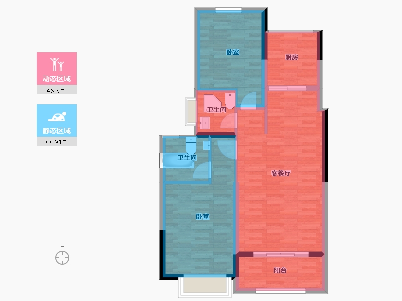 江苏省-扬州市-扬州玥珑湖文化旅游度假区-72.15-户型库-动静分区