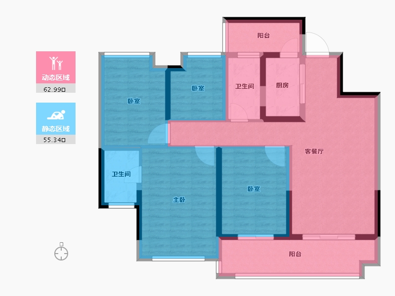 广西壮族自治区-玉林市-云天公园里-105.03-户型库-动静分区