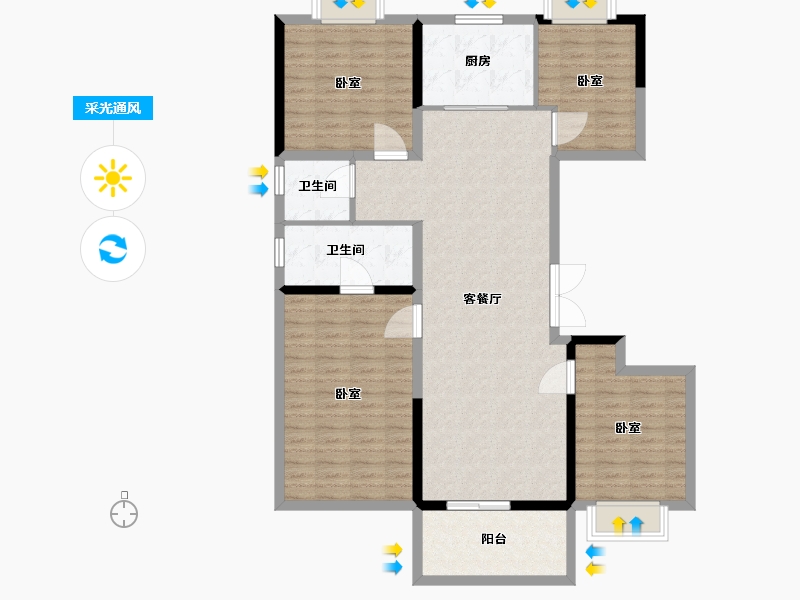 江苏省-扬州市-奥园湖滨名都-121.01-户型库-采光通风