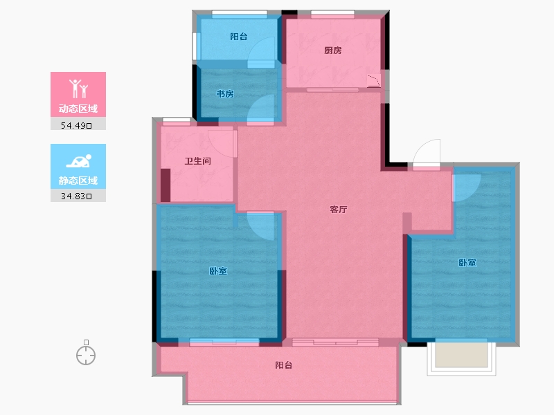 江苏省-盐城市-中南紫云集-79.71-户型库-动静分区