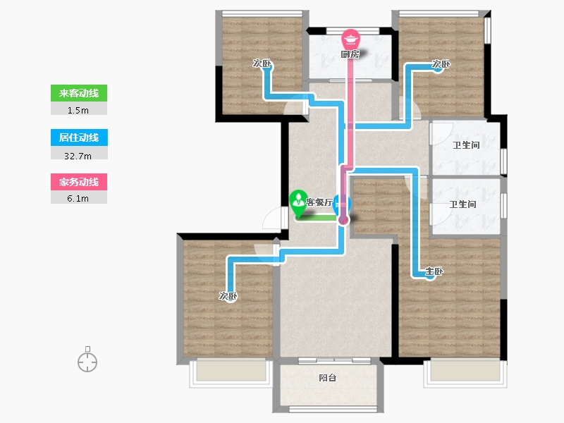 浙江省-台州市-中梁首府壹号-114.00-户型库-动静线