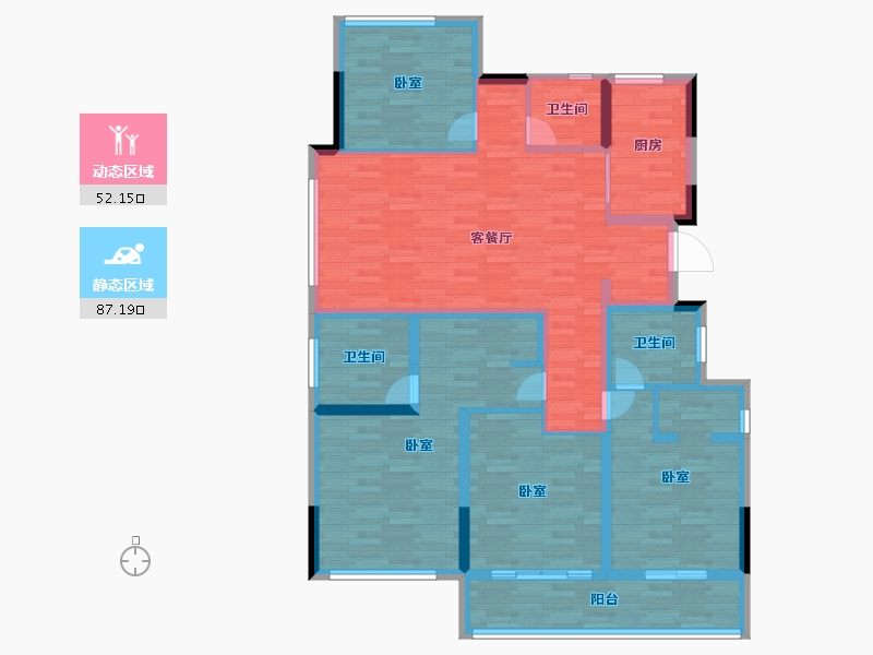 浙江省-杭州市-祥生绿都京杭府-124.28-户型库-动静分区