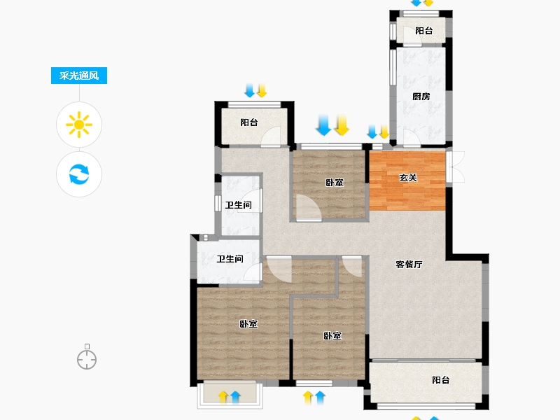 江苏省-苏州市-佳兆业悦峰-100.00-户型库-采光通风