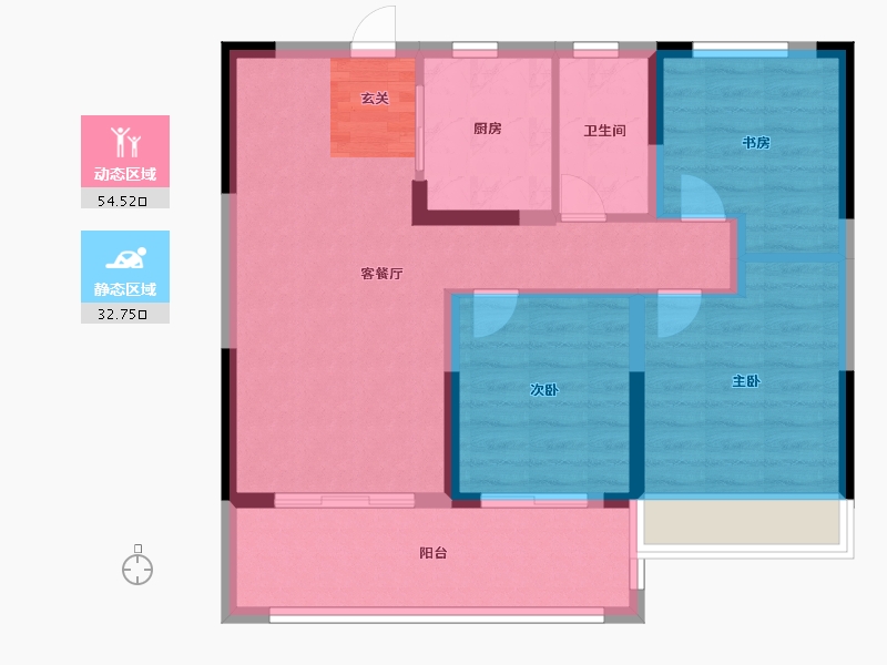 江苏省-苏州市-金茂智慧科学城-78.00-户型库-动静分区