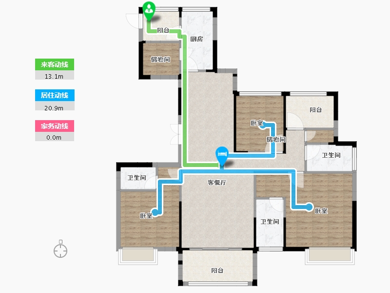 江苏省-苏州市-佳兆业悦峰-136.00-户型库-动静线