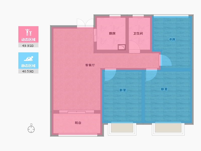 江苏省-苏州市-荷塘月苑-80.00-户型库-动静分区