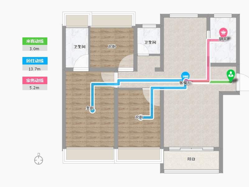 江苏省-徐州市-碧桂园大都会-92.01-户型库-动静线