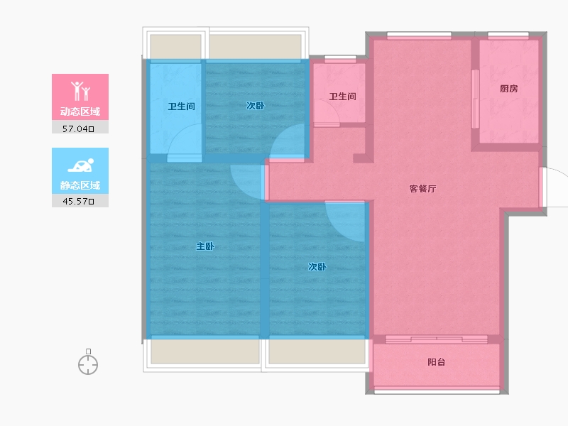 江苏省-徐州市-碧桂园大都会-92.01-户型库-动静分区