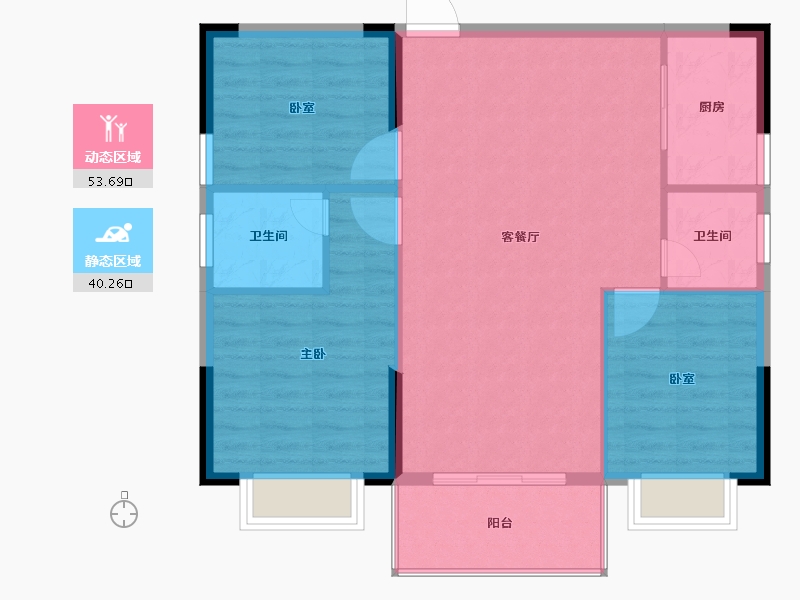 广西壮族自治区-玉林市-天润盛府-86.31-户型库-动静分区