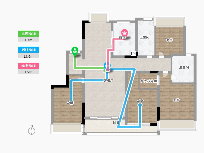 江苏省-徐州市-蓝城蘭园-113.97-户型库-动静线