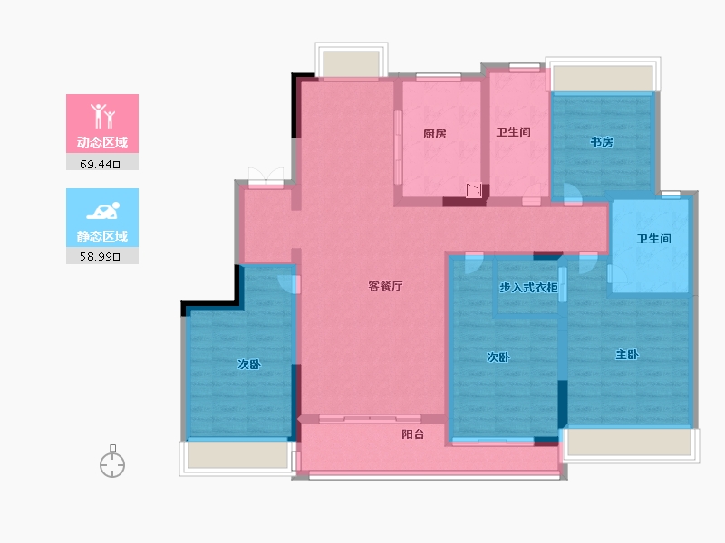 江苏省-徐州市-蓝城蘭园-113.97-户型库-动静分区