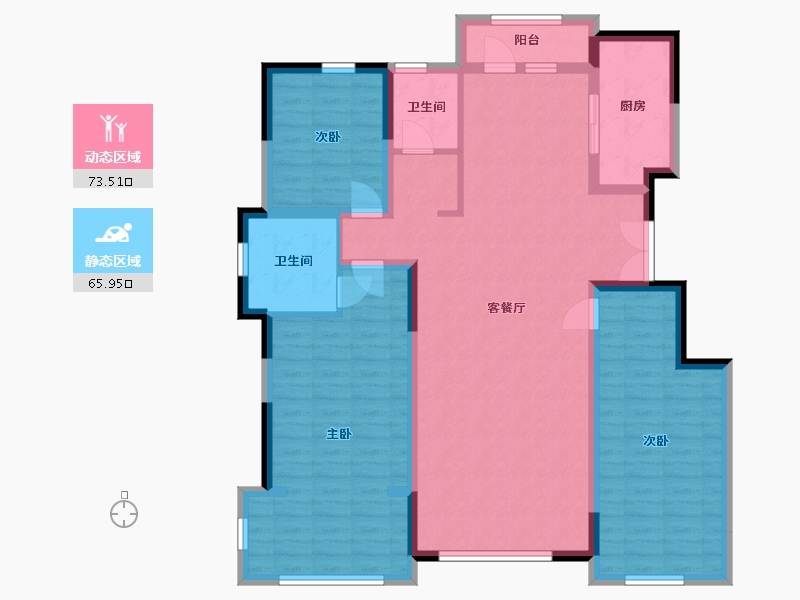 青海省-西宁市-中房萨尔斯堡-125.75-户型库-动静分区