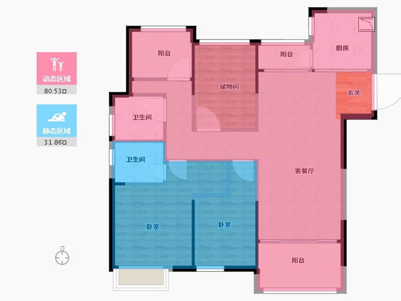 江苏省-苏州市-佳兆业悦峰-102.00-户型库-动静分区