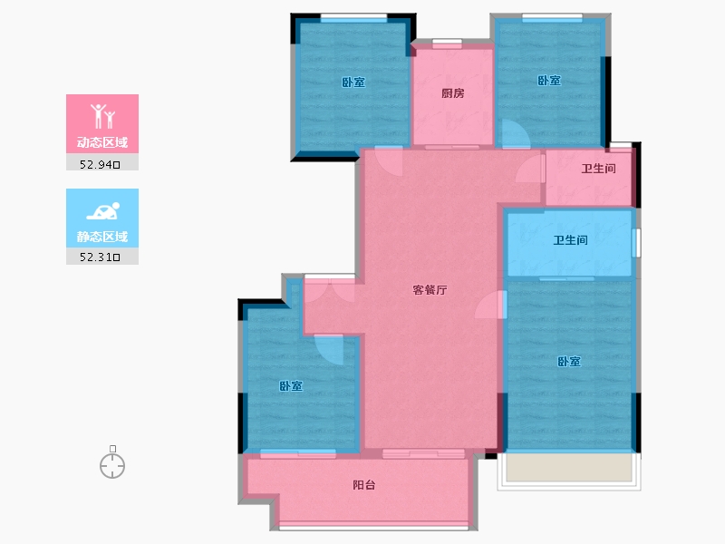 安徽省-宿州市-恒泰悦熙台-95.00-户型库-动静分区