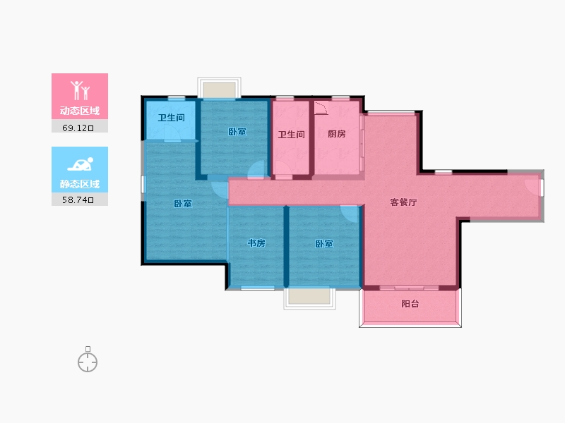 江苏省-无锡市-银城尚锦城-114.00-户型库-动静分区