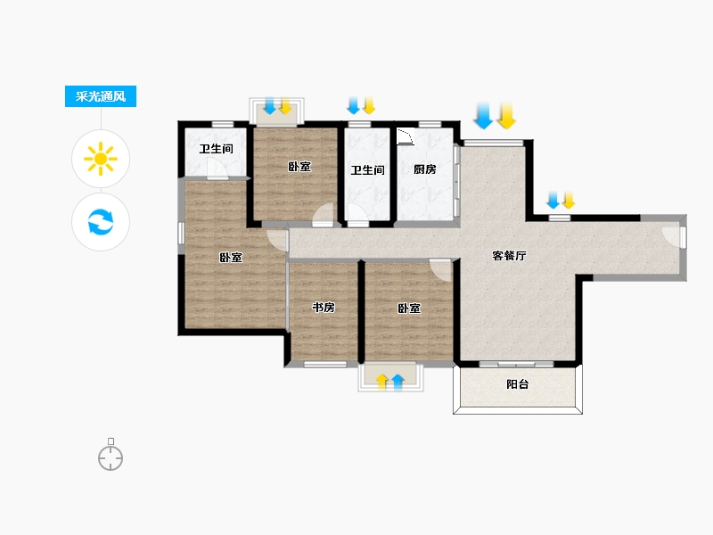 江苏省-无锡市-银城尚锦城-114.00-户型库-采光通风