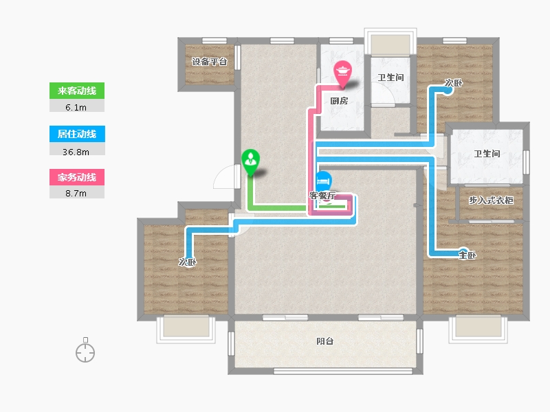 江苏省-南通市-仁恒公园世纪-125.01-户型库-动静线