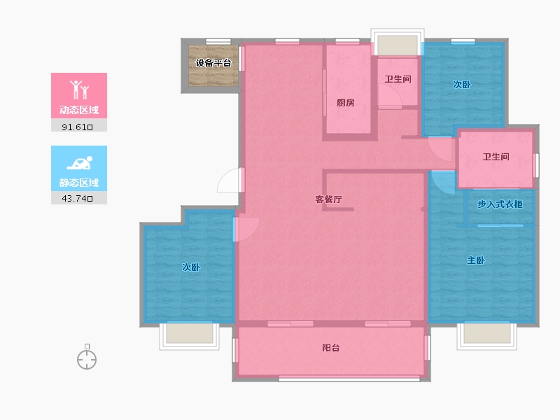 江苏省-南通市-仁恒公园世纪-125.01-户型库-动静分区