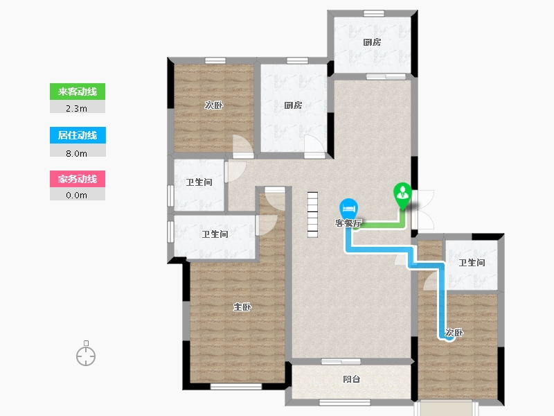 陕西省-西安市-中铁琉森水岸-127.37-户型库-动静线