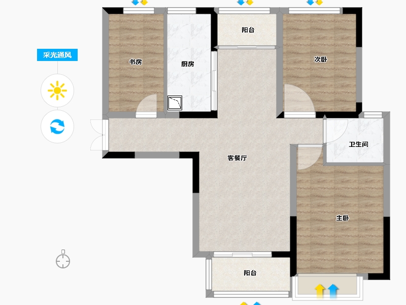 江苏省-徐州市-国信上城学府-92.00-户型库-采光通风