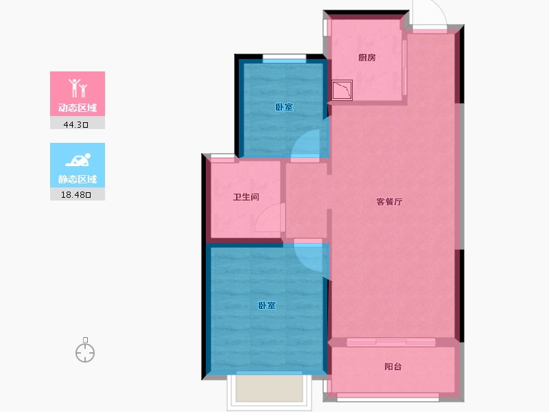 广西壮族自治区-贺州市-南宁恒大城-55.78-户型库-动静分区