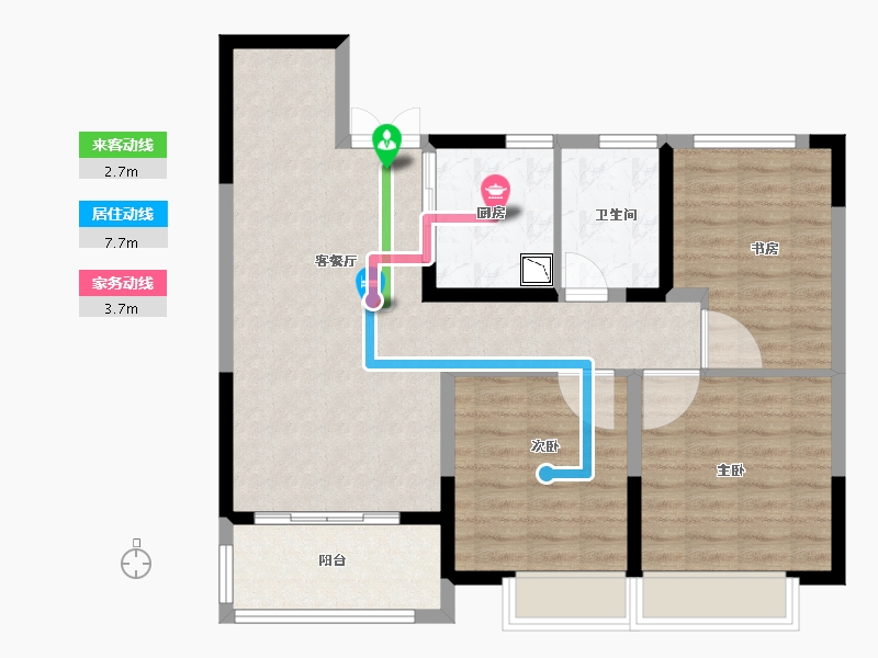 江苏省-徐州市-国信上城学府-87.01-户型库-动静线