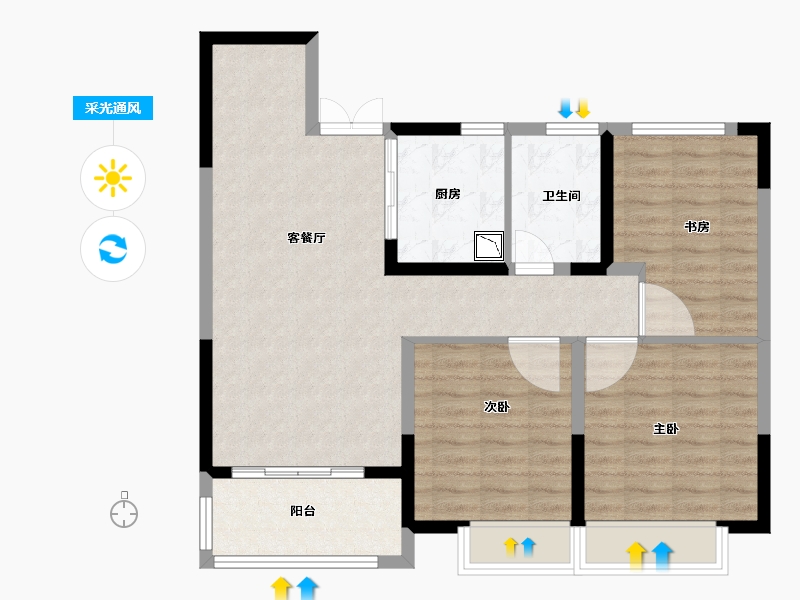 江苏省-徐州市-国信上城学府-87.01-户型库-采光通风