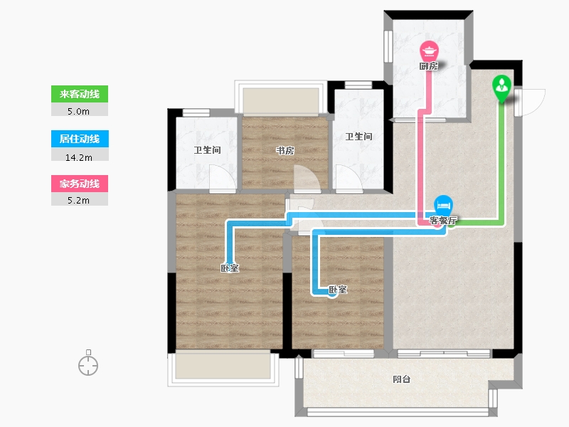 江苏省-苏州市-棠颂云著-83.00-户型库-动静线