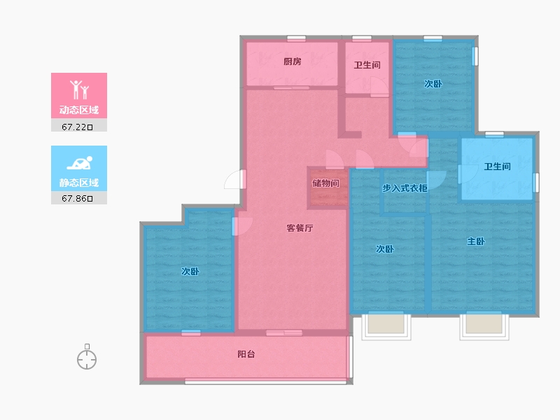 江苏省-南通市-仁恒公园世纪-119.99-户型库-动静分区