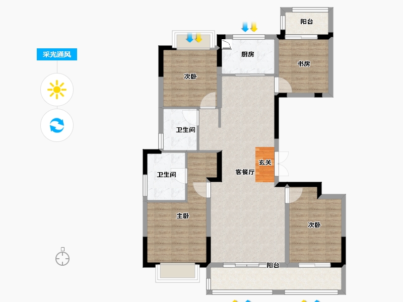 江苏省-南京市-中冶锦绣珑湾-114.00-户型库-采光通风