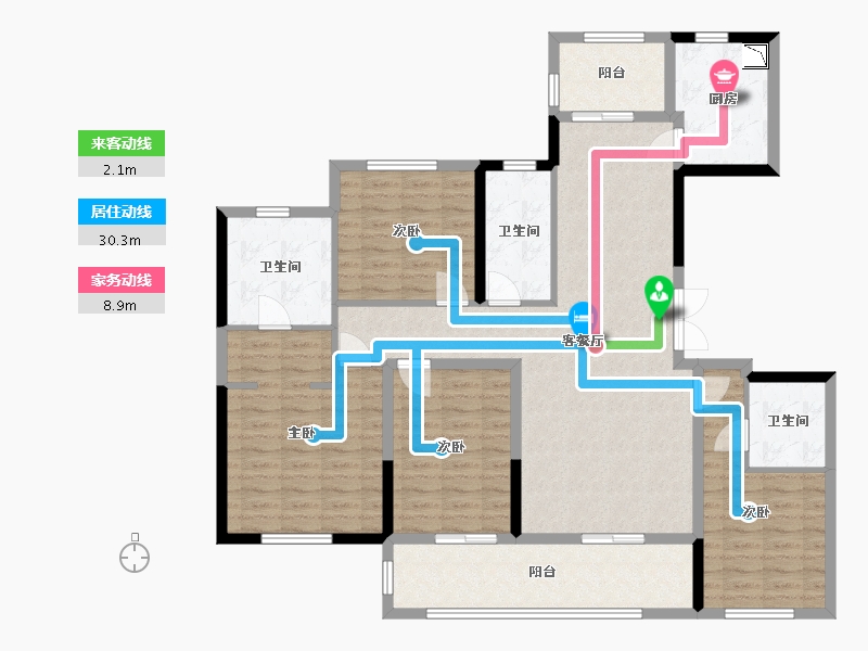 陕西省-西安市-中天诚品-131.32-户型库-动静线