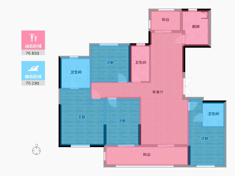 陕西省-西安市-中天诚品-131.32-户型库-动静分区